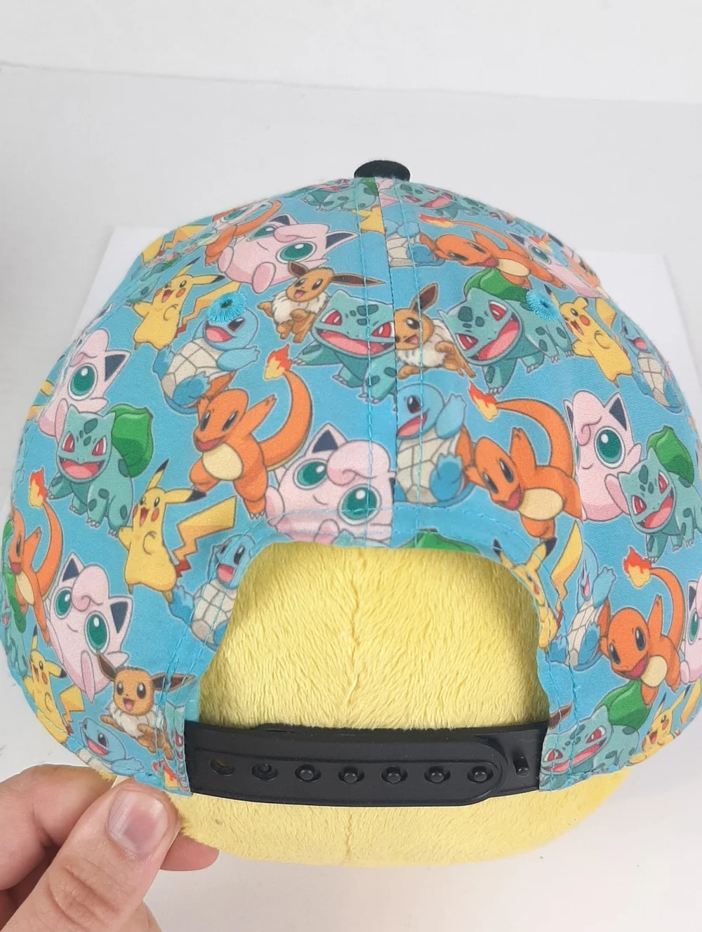 🛍Pokemon Youth Size OSFM Snapback Hat Character All Over Black Bill Cap 2024
